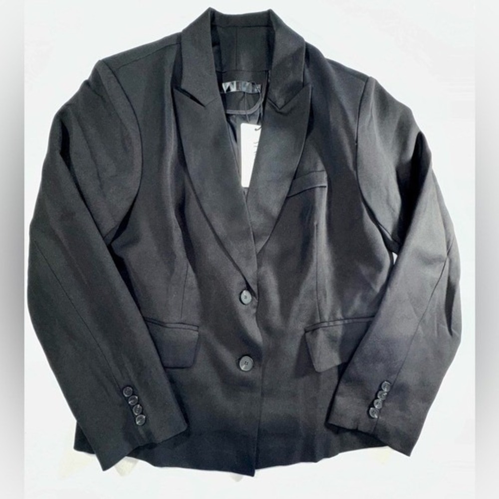 YUNCLOS Women's Black‎ Dual Button Blazer Size Large Career Professional - Picture 3 of 7